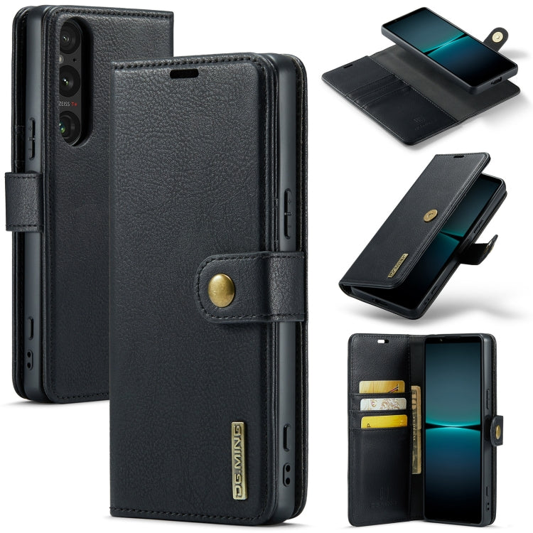 For Sony Xperia 1 VI DG.MING Crazy Horse Texture Detachable Magnetic Leather Phone Case(Black) - Sony Cases by DG.MING | Online Shopping UK | buy2fix