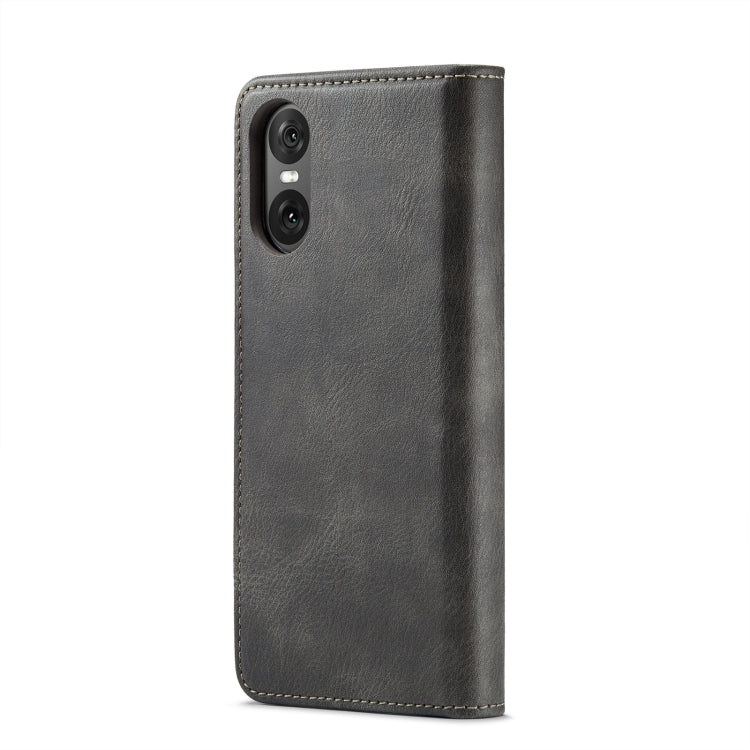 For Sony Xperia 10 VI DG.MING Crazy Horse Texture Detachable Magnetic Leather Phone Case(Grey) - Sony Cases by DG.MING | Online Shopping UK | buy2fix