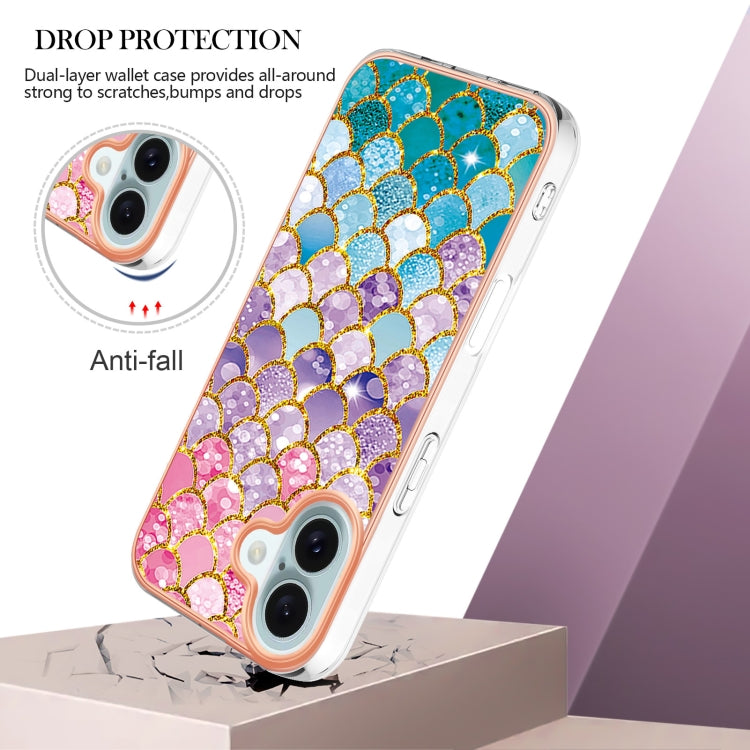 For iPhone 16 Electroplating Pattern IMD TPU Shockproof Case(Colorful Scales) - iPhone 16 Cases by buy2fix | Online Shopping UK | buy2fix