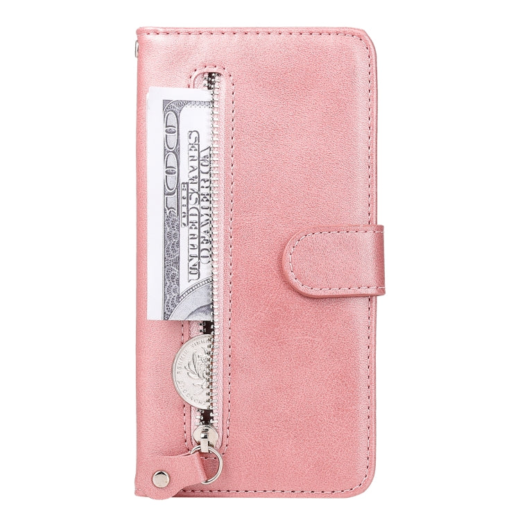 For Xiaomi Redmi Note13 5G Global Fashion Calf Texture Zipper Leather Phone Case(Rose Gold) - Note 13 Cases by buy2fix | Online Shopping UK | buy2fix