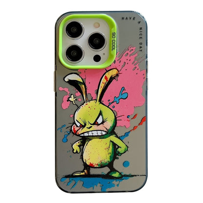 For iPhone 16 Pro Animal Pattern Oil Painting Series PC + TPU Phone Case(Rabbit) - iPhone 16 Pro Cases by buy2fix | Online Shopping UK | buy2fix