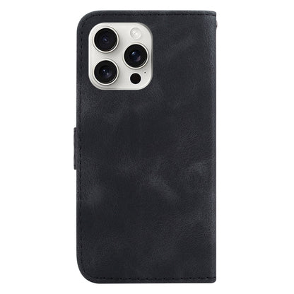 For iPhone 16 Pro Seven-shaped Embossed Leather Phone Case(Black) - iPhone 16 Pro Cases by buy2fix | Online Shopping UK | buy2fix