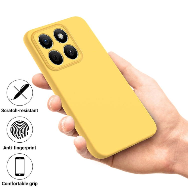 For Honor X8b Pure Color Liquid Silicone Shockproof Phone Case(Yellow) - Honor Cases by buy2fix | Online Shopping UK | buy2fix