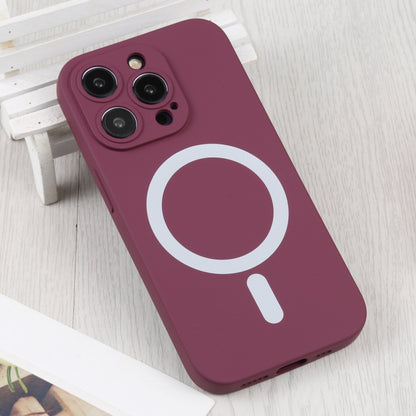 For iPhone 15 Pro Liquid Silicone Magsafe Phone Case(Wine Red) - iPhone 15 Pro Cases by buy2fix | Online Shopping UK | buy2fix