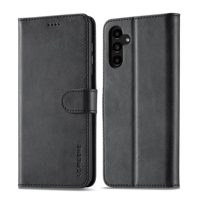 For Samsung Galaxy A25 LC.IMEEKE Calf Texture Leather Phone Case(Black) - Galaxy Phone Cases by LC.IMEEKE | Online Shopping UK | buy2fix