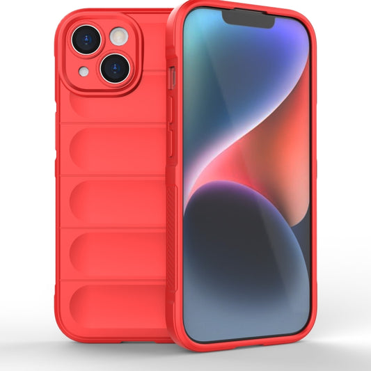 For iPhone 15 Magic Shield TPU + Flannel Phone Case(Red) - iPhone 15 Cases by buy2fix | Online Shopping UK | buy2fix