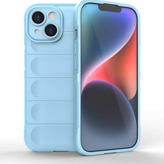 For iPhone 15 Magic Shield TPU + Flannel Phone Case(Light Blue) - iPhone 15 Cases by buy2fix | Online Shopping UK | buy2fix