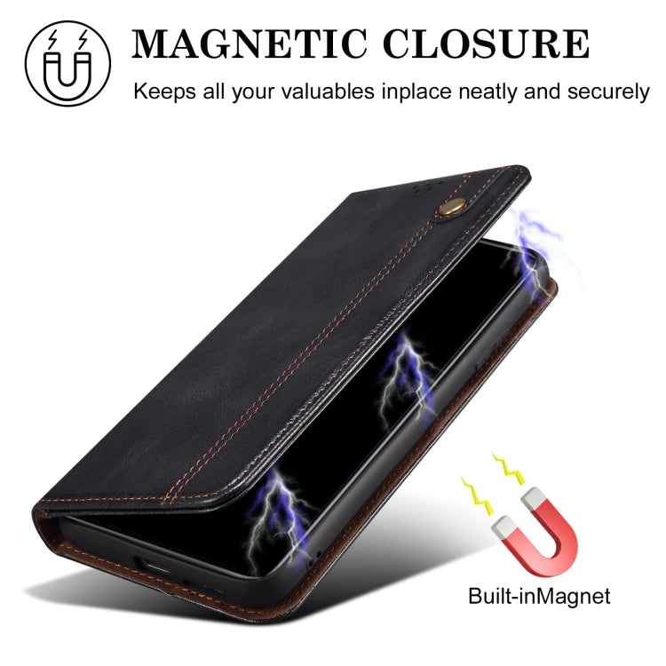 For OnePlus 13 Oil Wax Crazy Horse Texture Leather Phone Case(Black) - OnePlus Cases by buy2fix | Online Shopping UK | buy2fix