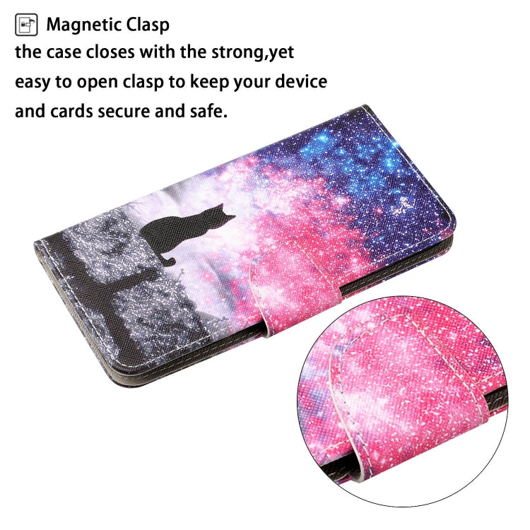 For iPhone 16 3D Colored Drawing Flip Leather Phone Case(Star Cat) - iPhone 16 Cases by buy2fix | Online Shopping UK | buy2fix