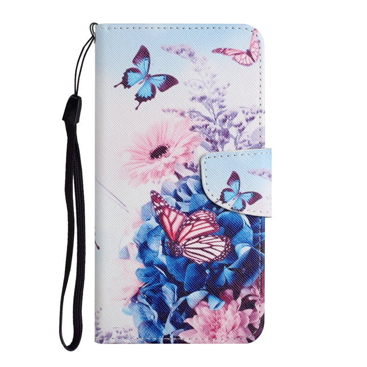 For iPhone 16 3D Colored Drawing Flip Leather Phone Case(Purple butterfly) - iPhone 16 Cases by buy2fix | Online Shopping UK | buy2fix