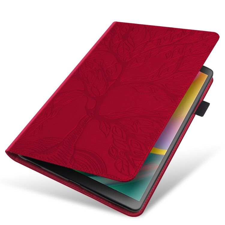 For Samsung Galaxy Tab S9+ Life Tree Series Horizontal Flip Leather Tablet Case(Red) - Galaxy Tab S9+ Cases by buy2fix | Online Shopping UK | buy2fix