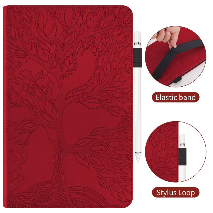 For Samsung Galaxy Tab S9 Ultra Life Tree Series Horizontal Flip Leather Tablet Case(Red) - Galaxy Tab S9 Ultra Cases by buy2fix | Online Shopping UK | buy2fix