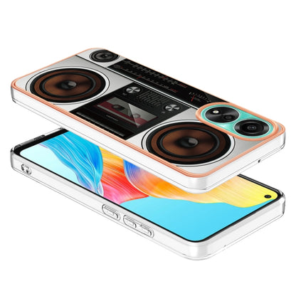 For OPPO A78 4G Electroplating Marble Dual-side IMD Phone Case(Retro Radio) - OPPO Cases by buy2fix | Online Shopping UK | buy2fix