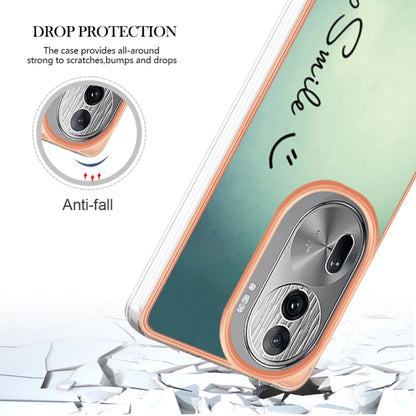 For OPPO Reno11 Pro 5G Global Electroplating Marble Dual-side IMD Phone Case(Smile) - Reno11 Pro Cases by buy2fix | Online Shopping UK | buy2fix