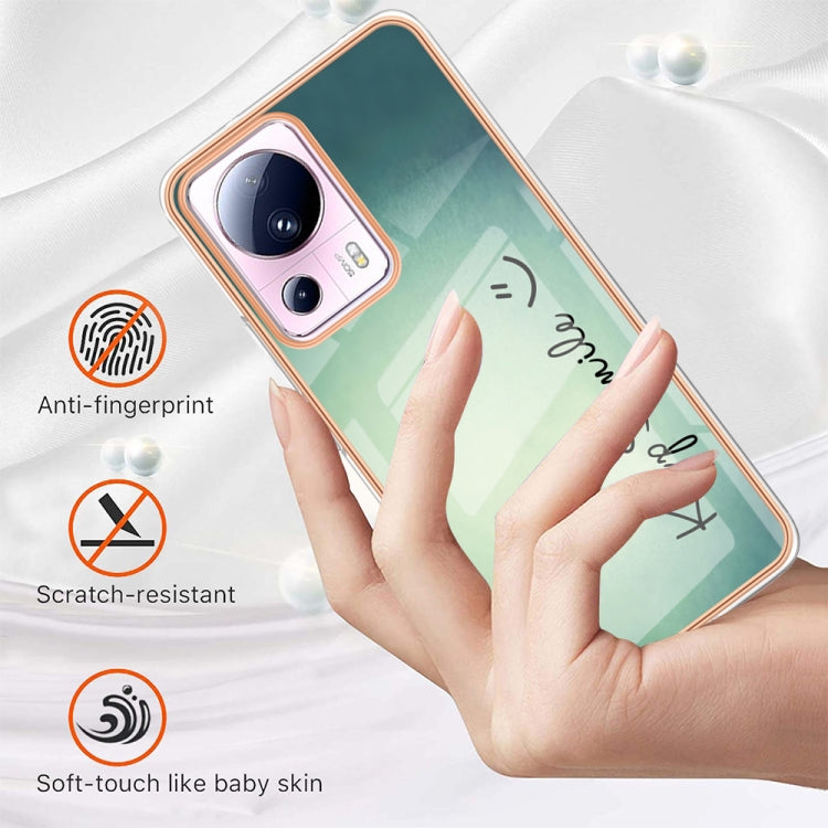 For Xiaomi 13 Lite 5G Electroplating Marble Dual-side IMD Phone Case(Smile) - 13 Lite Cases by buy2fix | Online Shopping UK | buy2fix