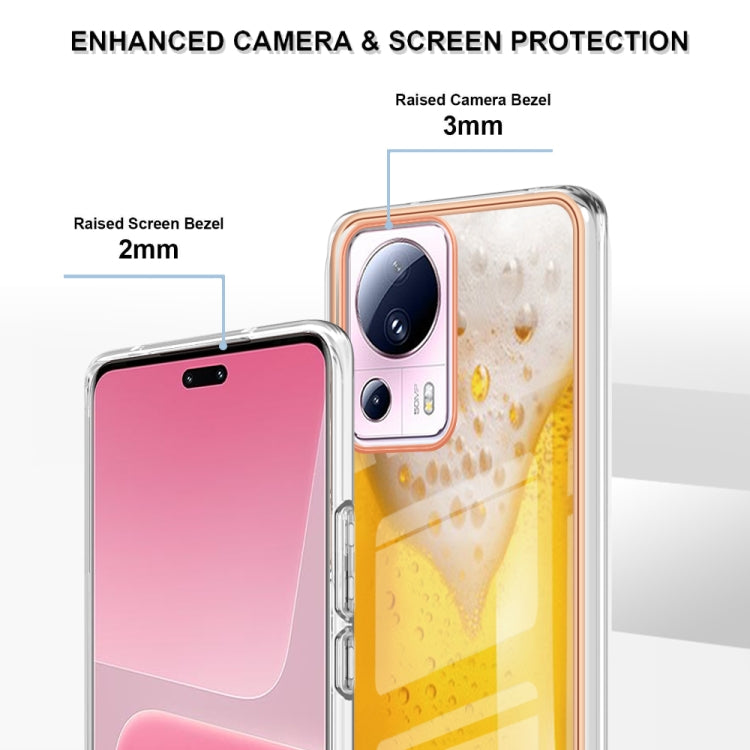 For Xiaomi 13 Lite 5G Electroplating Marble Dual-side IMD Phone Case(Draft Beer) - 13 Lite Cases by buy2fix | Online Shopping UK | buy2fix