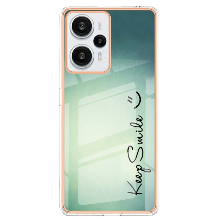 For Xiaomi Poco F5 / Redmi Note 12 Turbo Electroplating Marble Dual-side IMD Phone Case(Smile) - Xiaomi Cases by buy2fix | Online Shopping UK | buy2fix