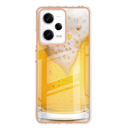 For Xiaomi Redmi Note 12 Pro 5G Global Electroplating Marble Dual-side IMD Phone Case(Draft Beer) - Xiaomi Cases by buy2fix | Online Shopping UK | buy2fix