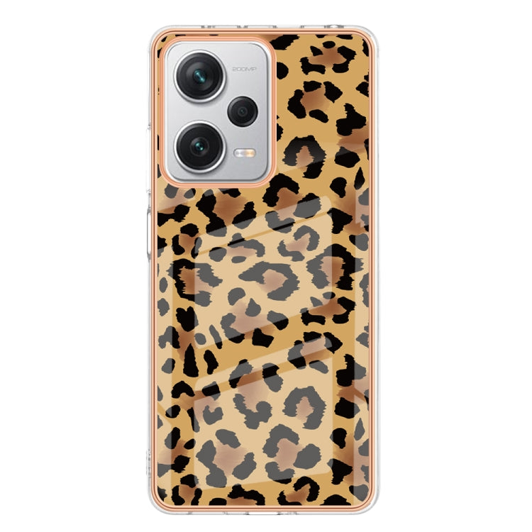 For Xiaomi Redmi Note 12 Pro+ Global Electroplating Marble Dual-side IMD Phone Case(Leopard Print) - Xiaomi Cases by buy2fix | Online Shopping UK | buy2fix