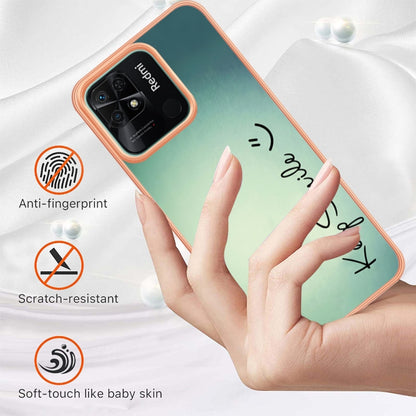 For Xiaomi Redmi 10C Electroplating Marble Dual-side IMD Phone Case(Smile) - Xiaomi Cases by buy2fix | Online Shopping UK | buy2fix