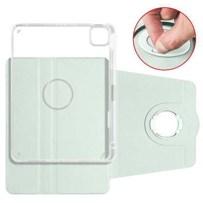 For iPad Pro 13 2024 Clear Acrylic 360 Rotation Detachable Leather Tablet Case(Light Green) - iPad Pro 13 2024 Cases by buy2fix | Online Shopping UK | buy2fix