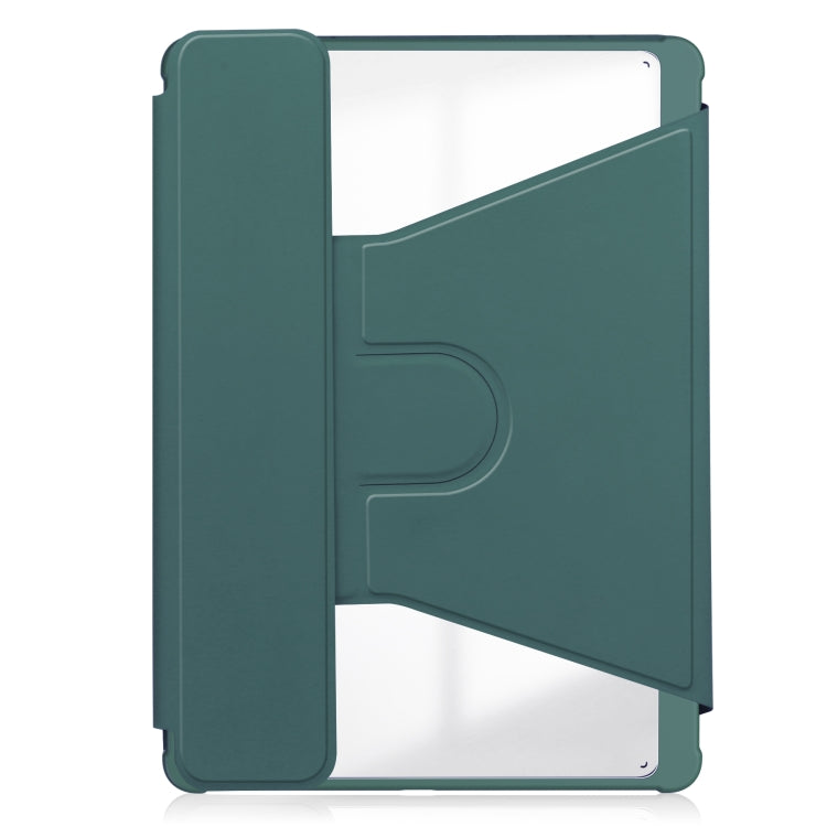 For Samsung Galaxy Tab S9 360 Rotation Transparent Smart Leather Case with Keyboard(Dark Green) - Galaxy Tab S9 Cases by buy2fix | Online Shopping UK | buy2fix