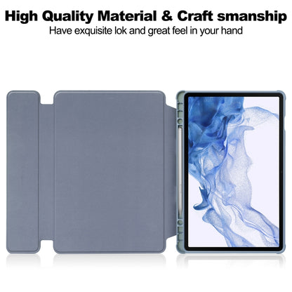 For Samsung Galaxy Tab S9 360 Rotation Transparent Smart Leather Case with Keyboard(Lavender) - Galaxy Tab S9 Cases by buy2fix | Online Shopping UK | buy2fix