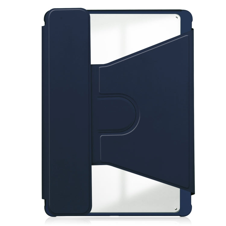 For Samsung Galaxy Tab S9 FE+ 360 Rotation Transparent Smart Leather Case(Dark Blue) - Galaxy Tab S9 FE+ by buy2fix | Online Shopping UK | buy2fix