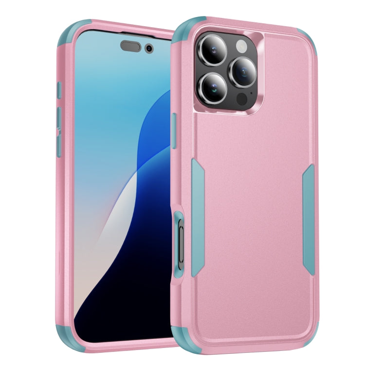 For iPhone 16 Pro Max Commuter Shockproof TPU + PC Phone Case(Pink+Grey Green) - iPhone 16 Pro Max Cases by buy2fix | Online Shopping UK | buy2fix