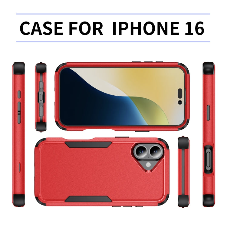 For iPhone 16 Commuter Shockproof TPU + PC Phone Case(Red+Black) - iPhone 16 Cases by buy2fix | Online Shopping UK | buy2fix