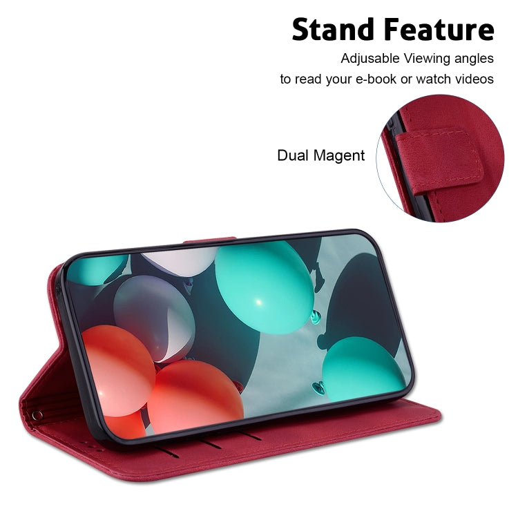 For Xiaomi 13 Pro 7-shaped Embossed Leather Phone Case(Red) - 13 Pro Cases by buy2fix | Online Shopping UK | buy2fix