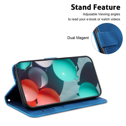 For Xiaomi Redmi Note 13 Pro 5G 7-shaped Embossed Leather Phone Case(Blue) - Note 13 Pro Cases by buy2fix | Online Shopping UK | buy2fix