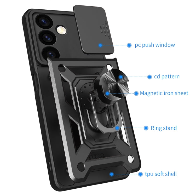 For Samsung Galaxy S24+ 5G Sliding Camera Cover Design TPU+PC Phone Case(Blue) - Galaxy S24+ 5G Cases by buy2fix | Online Shopping UK | buy2fix