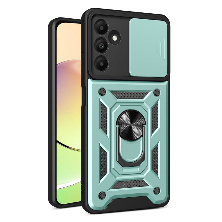 For Samsung Galaxy A15 Sliding Camera Cover Design TPU+PC Phone Case(Green) - Galaxy Phone Cases by buy2fix | Online Shopping UK | buy2fix