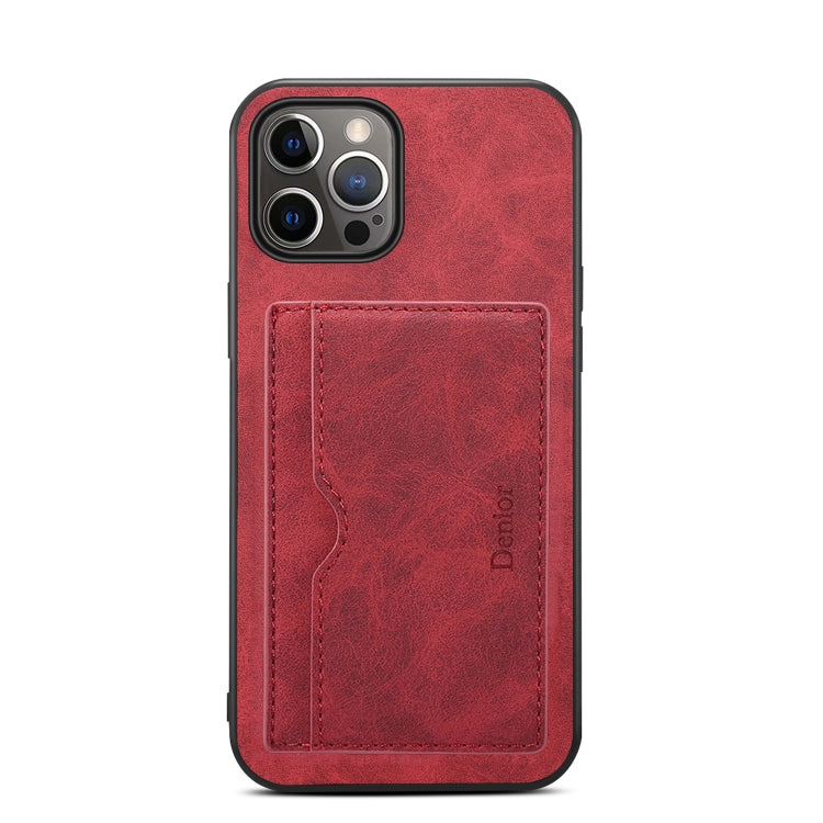 For iPhone 15 Pro Max Denior PU Single Card Slot Holder Phone Case(Red) - iPhone 15 Pro Max Cases by Denior | Online Shopping UK | buy2fix