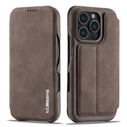 For iPhone 16 Pro Max LC.IMEEKE Hon Ancient Series Flip Leather Phone Case(Coffee) - iPhone 16 Pro Max Cases by LC.IMEEKE | Online Shopping UK | buy2fix