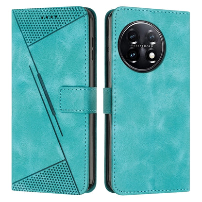 For OnePlus 11 Dream Triangle Leather Phone Case with Lanyard(Green) - OnePlus Cases by buy2fix | Online Shopping UK | buy2fix