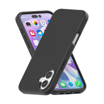 For iPhone 16 Rubber Oil Surface Solid Color Phone Case(Black) - iPhone 16 Cases by buy2fix | Online Shopping UK | buy2fix