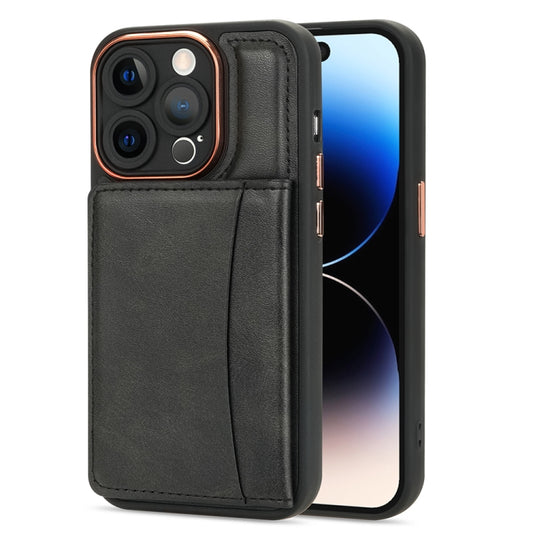 For iPhone 14 Pro Multifunctional Magsafe Magnetic Card Bag Phone Case(Black) - iPhone 14 Pro Cases by buy2fix | Online Shopping UK | buy2fix