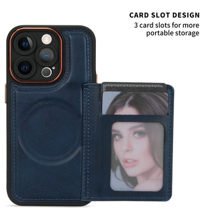 For iPhone 11 Pro Max Multifunctional Magsafe Magnetic Card Bag Phone Case(Blue) - iPhone 11 Pro Max Cases by buy2fix | Online Shopping UK | buy2fix