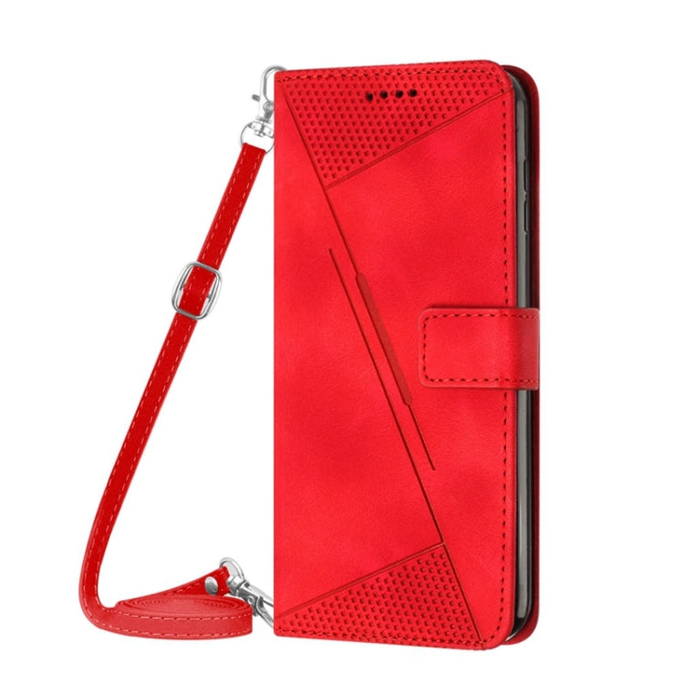 For Samsung Galaxy S23+ 5G Dream Triangle Leather Phone Case with Long Lanyard(Red) - Galaxy S23+ 5G Cases by buy2fix | Online Shopping UK | buy2fix