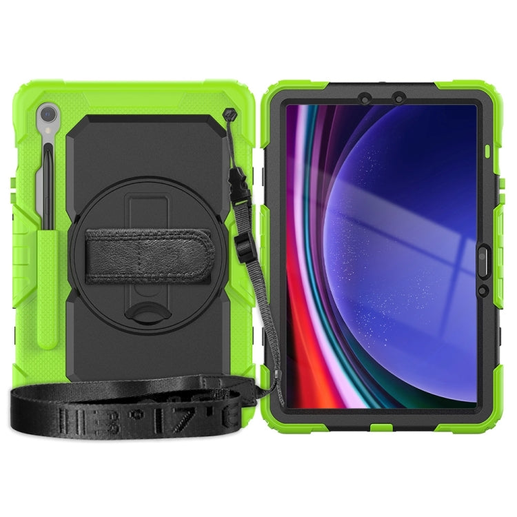 For Samsung Galaxy Tab S9 / S9 FE Silicone + PC Tablet Case(Yellow Green+Black) - Galaxy Tab S9 Cases by buy2fix | Online Shopping UK | buy2fix