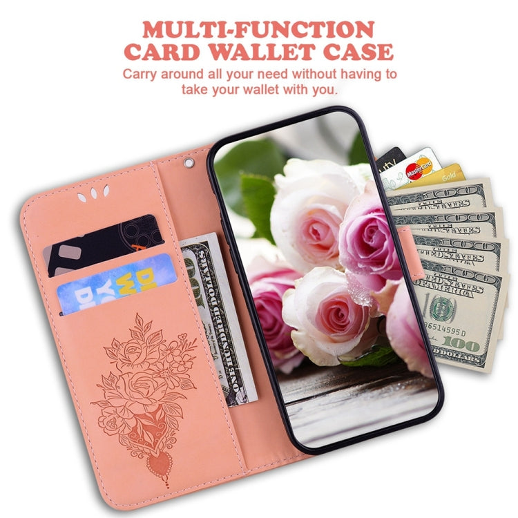 For OnePlus 13 Butterfly Rose Embossed Leather Phone Case(Pink) - OnePlus Cases by buy2fix | Online Shopping UK | buy2fix