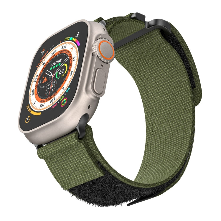 For Apple Watch Ultra 2 49mm AW Nylon Two-Section Watch Band(Army Green) - Watch Bands by buy2fix | Online Shopping UK | buy2fix