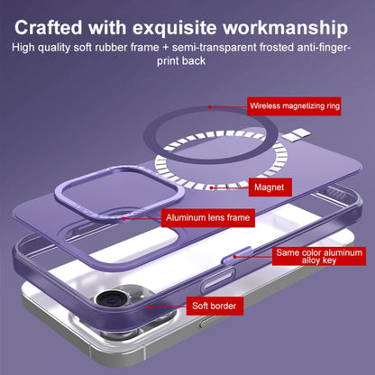 For iPhone 15 MagSafe Frosted Translucent Mist Phone Case(Black) - iPhone 15 Cases by buy2fix | Online Shopping UK | buy2fix