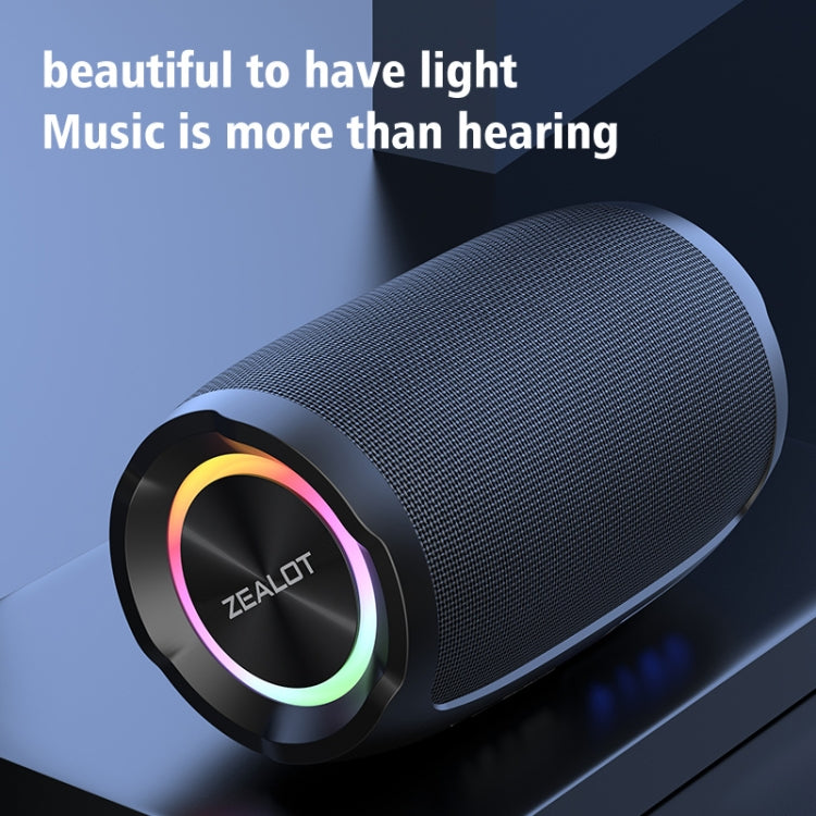 Zealot S49 Outdoor Portable Wireless Bluetooth Speaker with RGB Light(Black) - Desktop Speaker by ZEALOT | Online Shopping UK | buy2fix