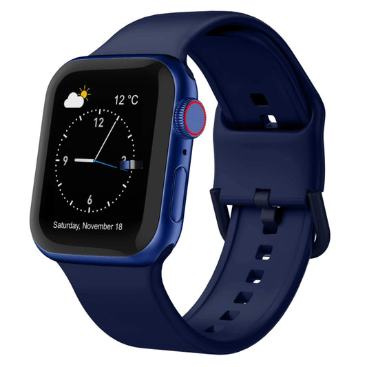 For Apple Watch Ultra 49mm Pin Buckle Silicone Watch Band(Midnight Blue) - Watch Bands by buy2fix | Online Shopping UK | buy2fix