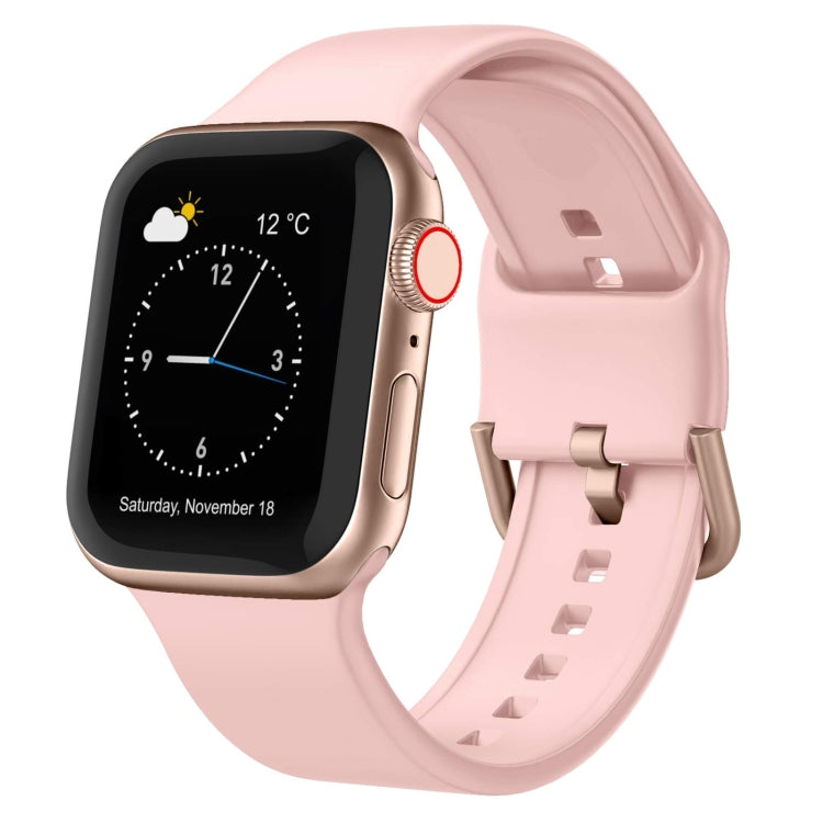 For Apple Watch Series 8 45mm Pin Buckle Silicone Watch Band(Pink) - Watch Bands by buy2fix | Online Shopping UK | buy2fix