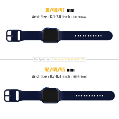 For Apple Watch Series 8 45mm Pin Buckle Silicone Watch Band(Midnight Blue) - Watch Bands by buy2fix | Online Shopping UK | buy2fix