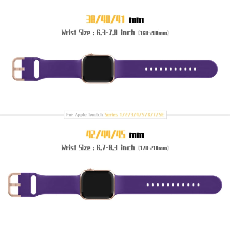 For Apple Watch SE 2022 40mm Pin Buckle Silicone Watch Band(Purple) - Watch Bands by buy2fix | Online Shopping UK | buy2fix